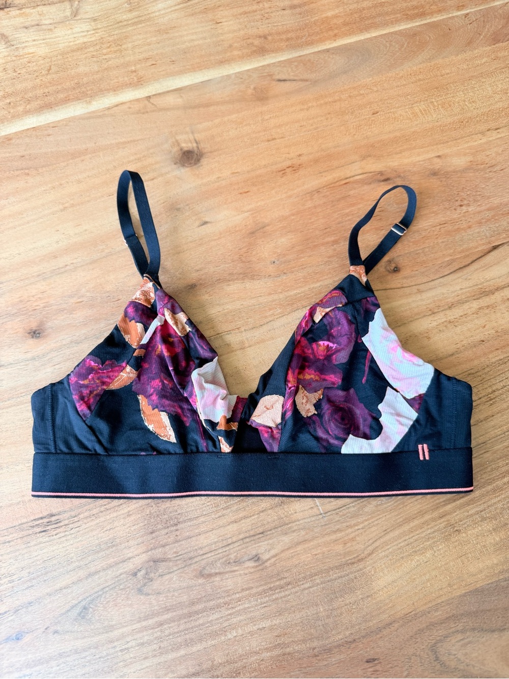 Stance Floral Wireless Bralette - Black, Pink & Orange